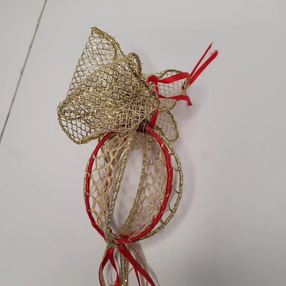 Festive Ornament with Gold Ribbon and Tassels